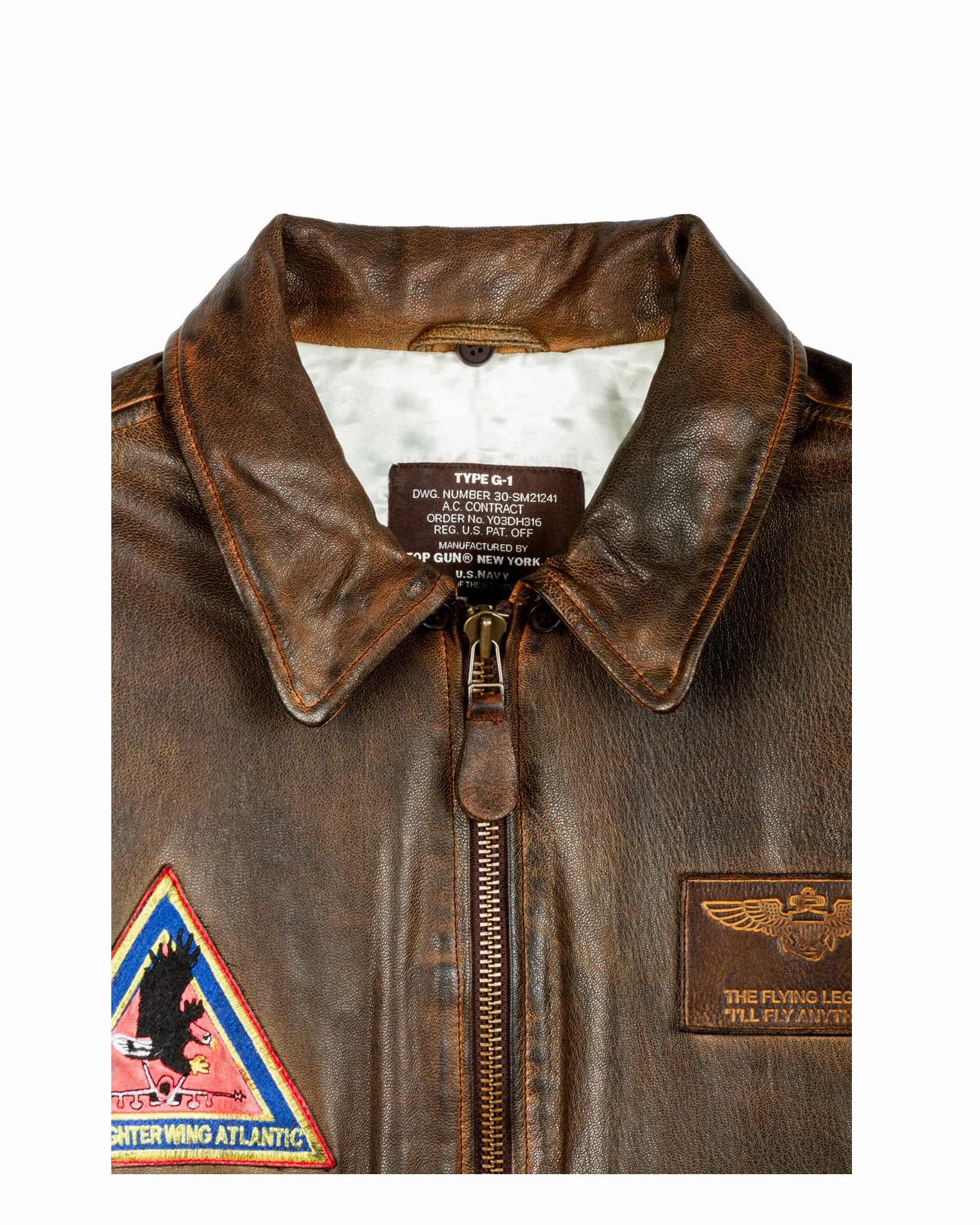TOP GUN® "TOP HOOK LEATHER JACKET"
