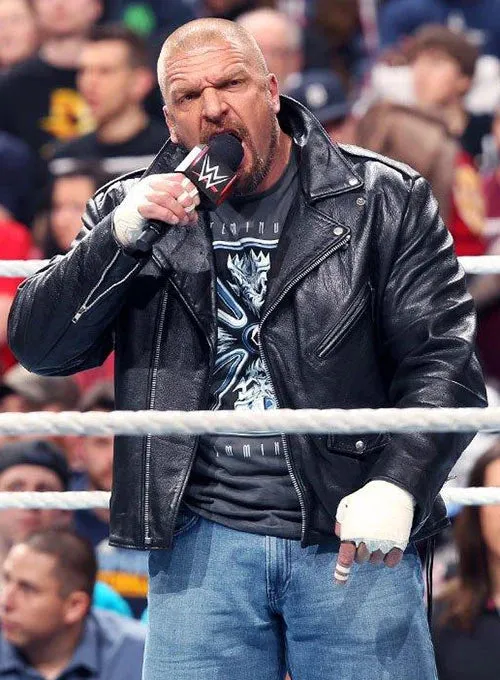 TRIPLE H LEATHER JACKET | MEN CELEBRITY LEATHER JACKET BY THE JACKET SELLER
