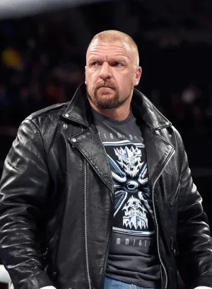 TRIPLE H LEATHER JACKET | MEN CELEBRITY LEATHER JACKET BY THE JACKET SELLER