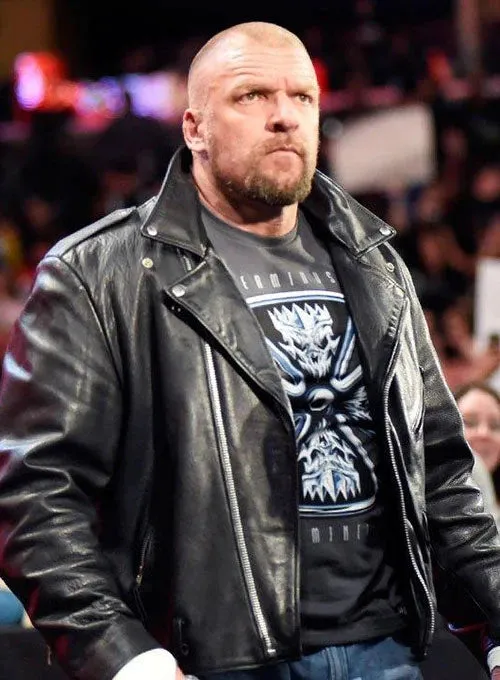 TRIPLE H LEATHER JACKET | MEN CELEBRITY LEATHER JACKET BY THE JACKET SELLER