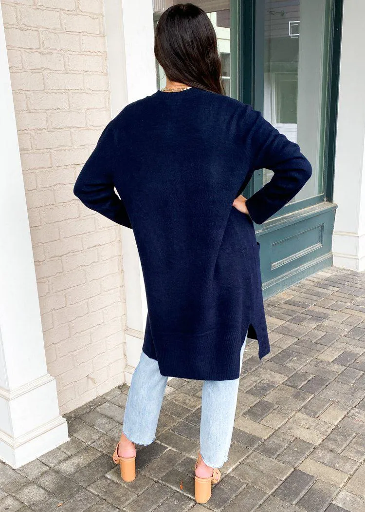 Velvet Heart Zurine Longline Cardigan-Navy-***FINAL SALE***