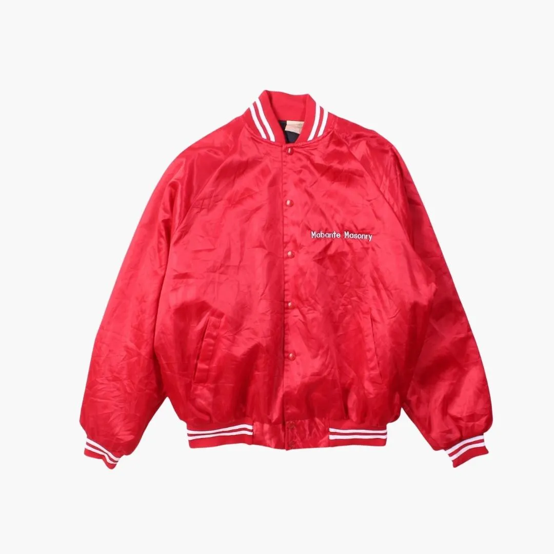 Vintage 'Mabante Masonry' Satin Bomber Jacket