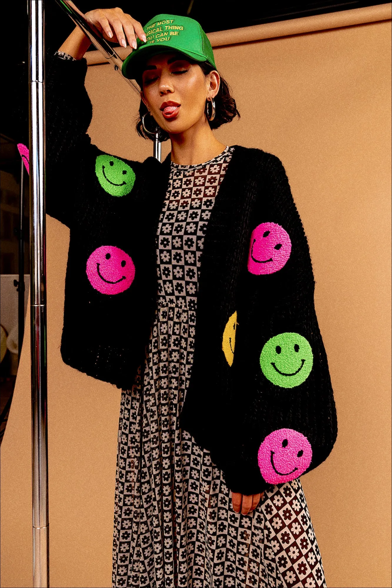 Visionary Hand Knit Smile Cardigan