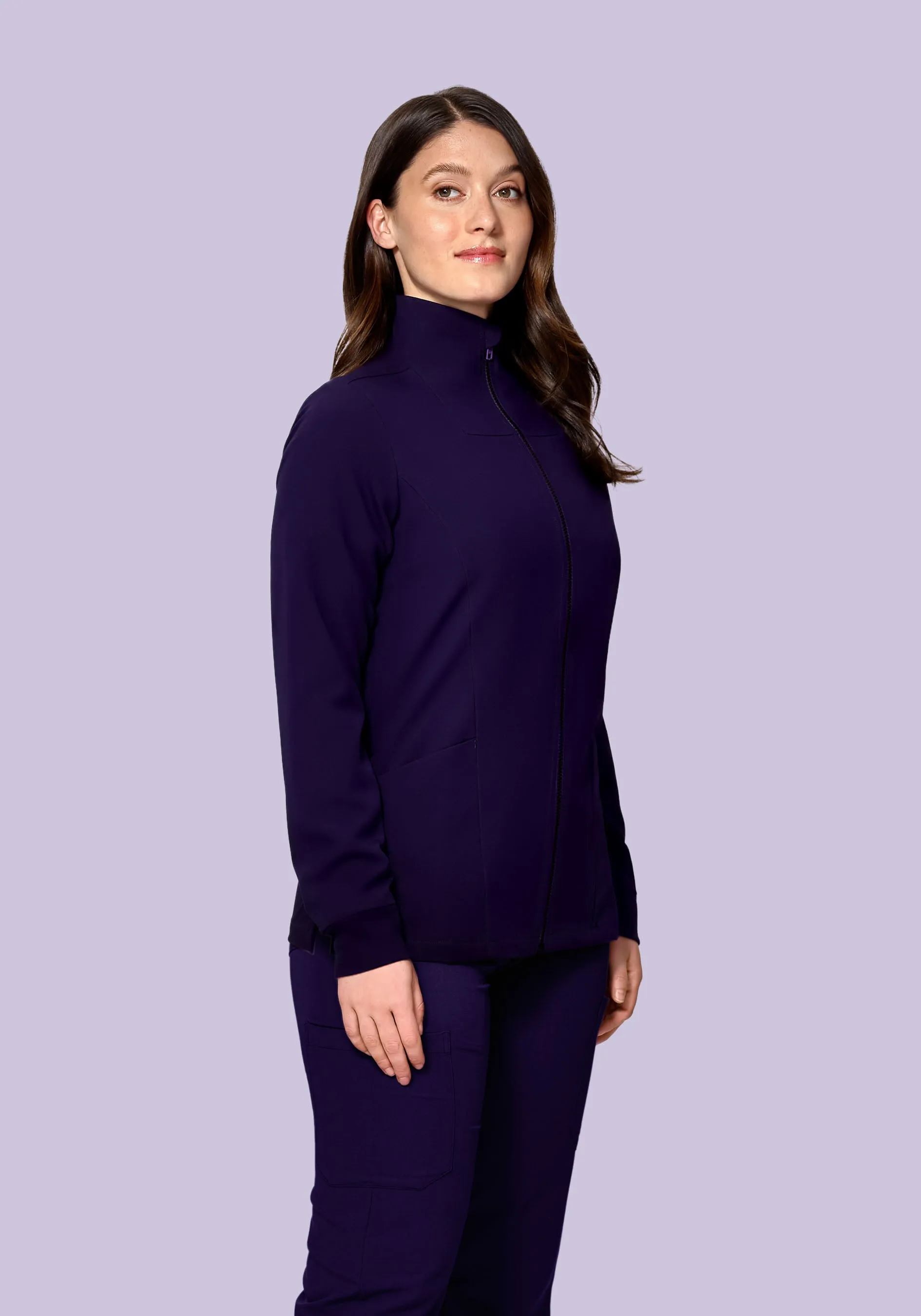 Women's Modern Scrub Jacket Eggplant