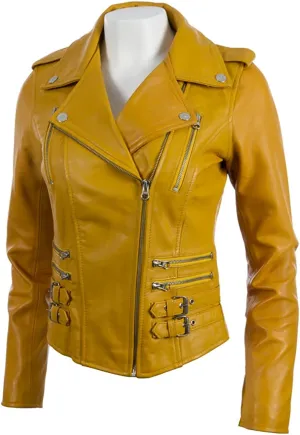 Women's Real Leather Cross-Zip Multi-Zip Biker Jacket | Women Leather Jacket by The Jacket Seller