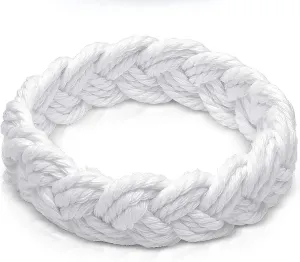 World End Imports White Cotton Sailor Knot Bracelet (Medium)