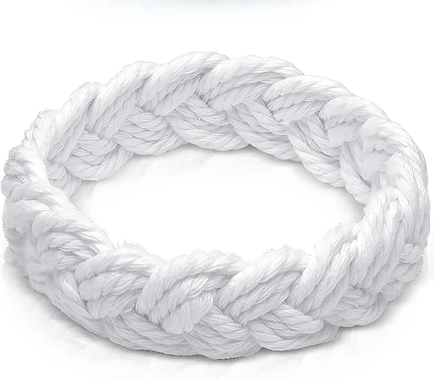 World End Imports White Cotton Sailor Knot Bracelet (Medium)