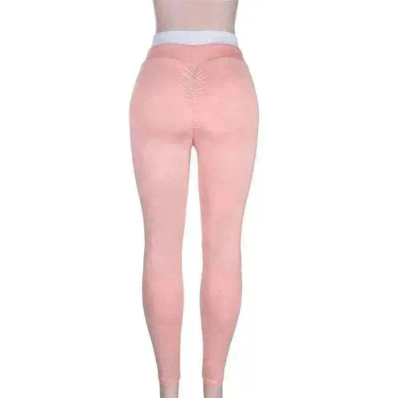 Yoga pants ladies sports leggings orange fitness pants