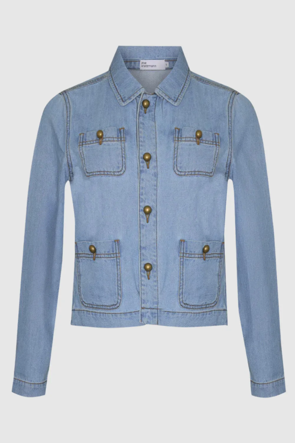 Zoe Kratzmann Palpable Jacket in Light Washed Denim